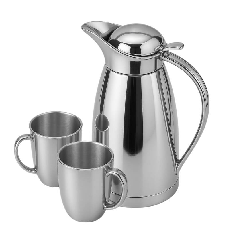 1.2 Litre Çelik Bardaklı Termos Seti - Square Model - 1