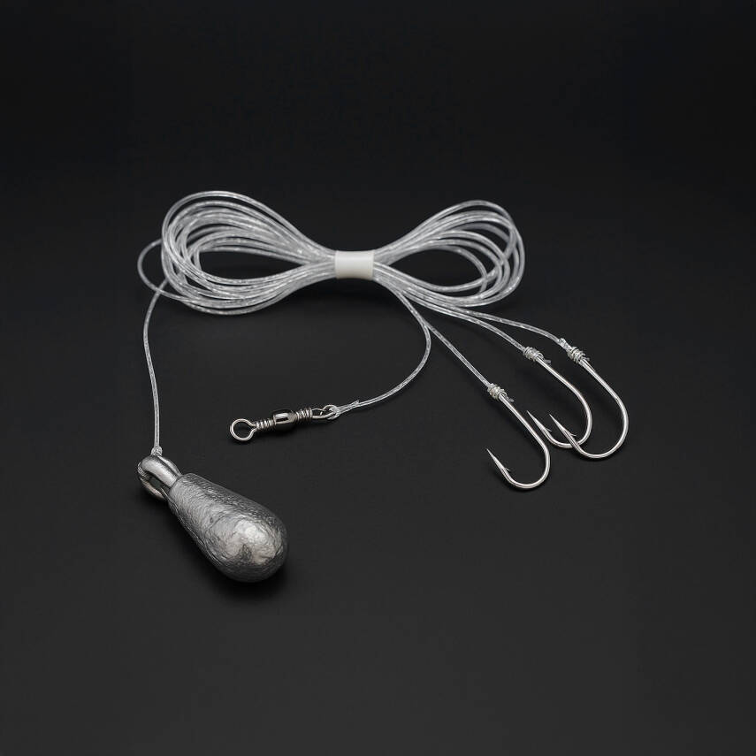 3 İğneli Kurşunlu Beden Takımı - Dip Beden Oltası - Fırdöndülü - 35 gr - 1