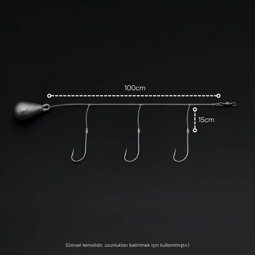 3 İğneli Kurşunlu Dip Beden Takımı - 10 Gr - 2