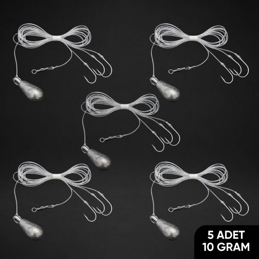 3 İğneli Kurşunlu Dip Beden Takımı - 10gr (5 Adet) - 1