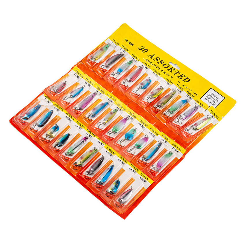 SAVAGE Balık Avı Kaşık Seti 30 Parça - Alabalık, Turna ve Levrek Avları İçin - 1