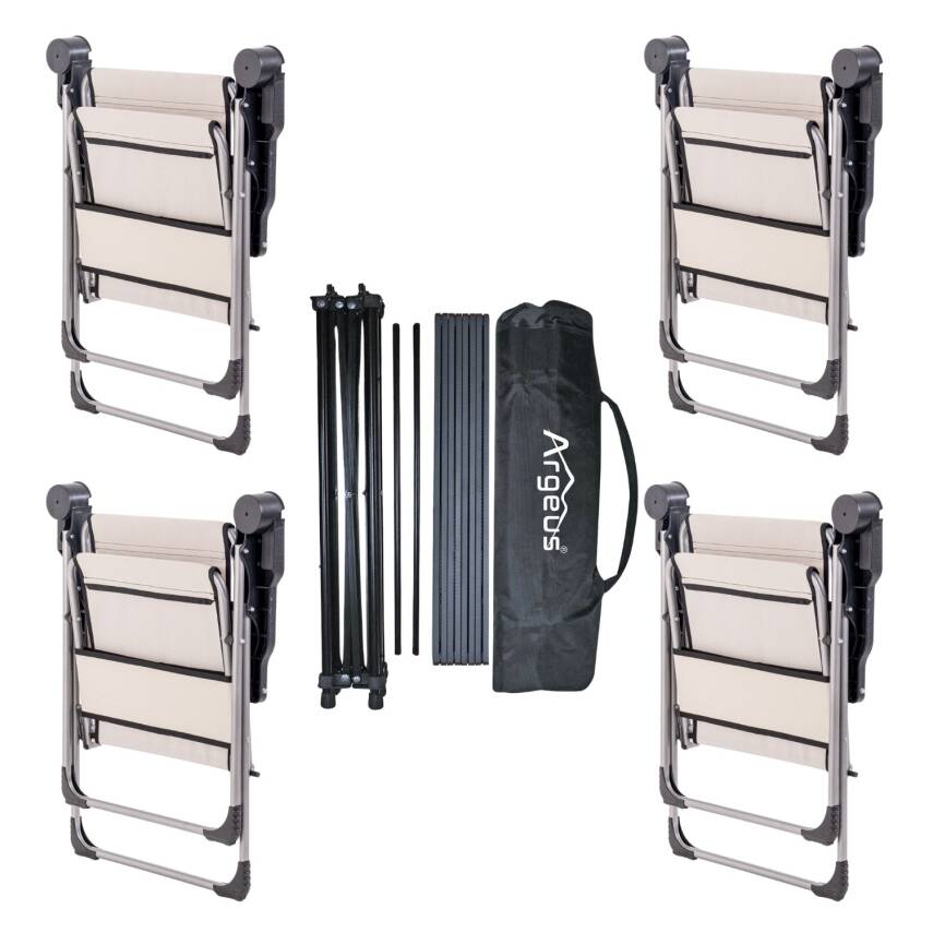 4 Adet Katlanır Kamp Sandalyesi ve Alüminyum Masa Seti - Rock Dark - Bozkır - Taşıma Çantalı - 2