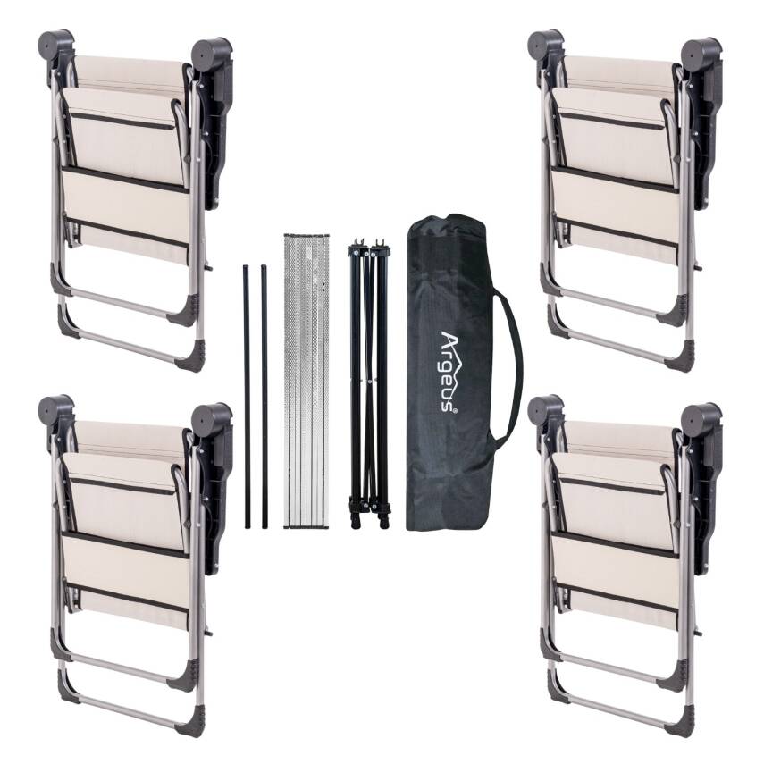 4 Adet Katlanır Kamp Sandalyesi ve Alüminyum Masa Seti - Rock Silver - Bozkır - Taşıma Çantalı - 2