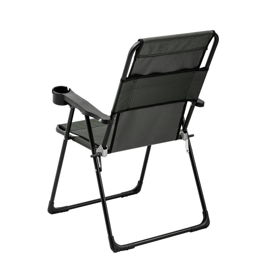 4 Adet Katlanır Kamp Sandalyesi ve Masa Seti - Rest - Taşıma Çantalı - Haki - 130 KG Taşıma Kapasiteli - 4