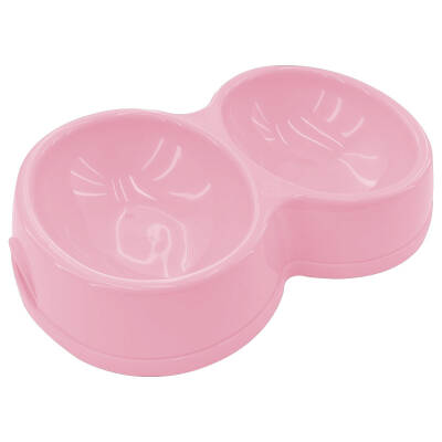 8566 Çiftli Kedi/Köpek Mama Kabı - Pembe