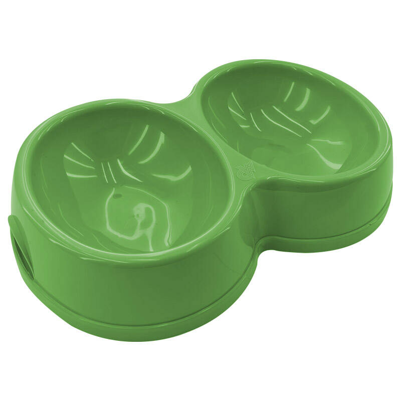 8566 Çiftli Kedi/Köpek Mama Kabı - Yeşil - 1