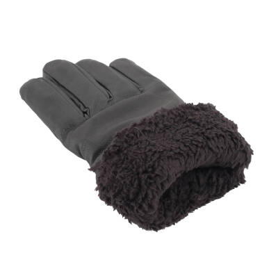 Erkek Deri Eldiven - İçi Peluşlu - Savex - Siyah - 137-E Yakın Çekim