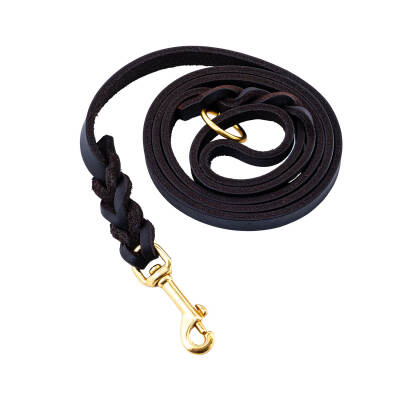 Savex Pet Doggie Kahve Rengi El Yapımı Yağlı Deri Köpek Eğitim ve Gezdirme Tasması Kullanım