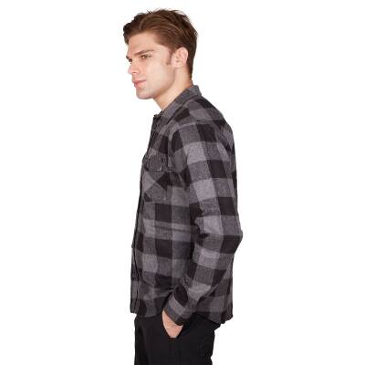 Alpinist Felder Erkek Ekose Outdoor Gömlek Antrasit Detay