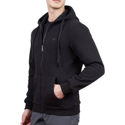 Alpinist Covert Tam Fermuarlı Erkek Sweatshirt Siyah Detay