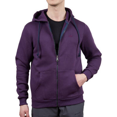 Alpinist Covert Tam Fermuarlı Erkek Sweatshirt Mürdüm