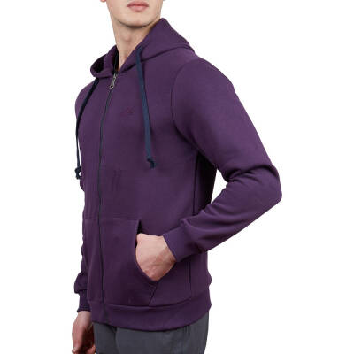 Alpinist Covert Tam Fermuarlı Erkek Sweatshirt Mürdüm Detay
