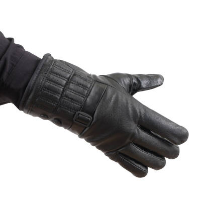 Erkek Deri Eldiven - Savex - Siyah - Detay