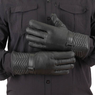 Erkek Deri Eldiven - İçi Peluşlu - Savex - Siyah - 137-F Detaylı Görünüm