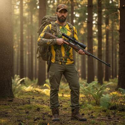 Sarı Orman Desenli Mikrofiber Sweatshirt Yakın Çekim