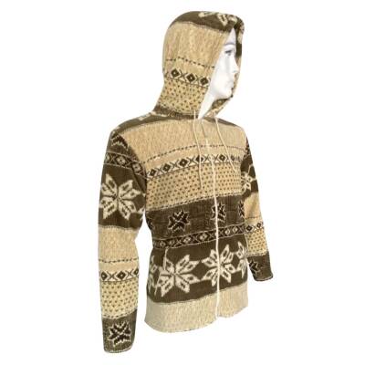 Kapşonlu Polar Ceket - Thermoform - Kahverengi Resmi