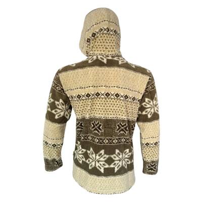 Kapşonlu Polar Ceket - Thermoform - Kahverengi Detay Resmi