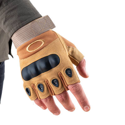 Parmaksız Kemik Taktikal Eldiven - Kum - 1108 Detay Resmi
