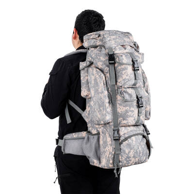 Savage Ventura 110 Litre Gri Kamuflaj Desenli Outdoor Trekking Sırt Çantası Genel Görünüm