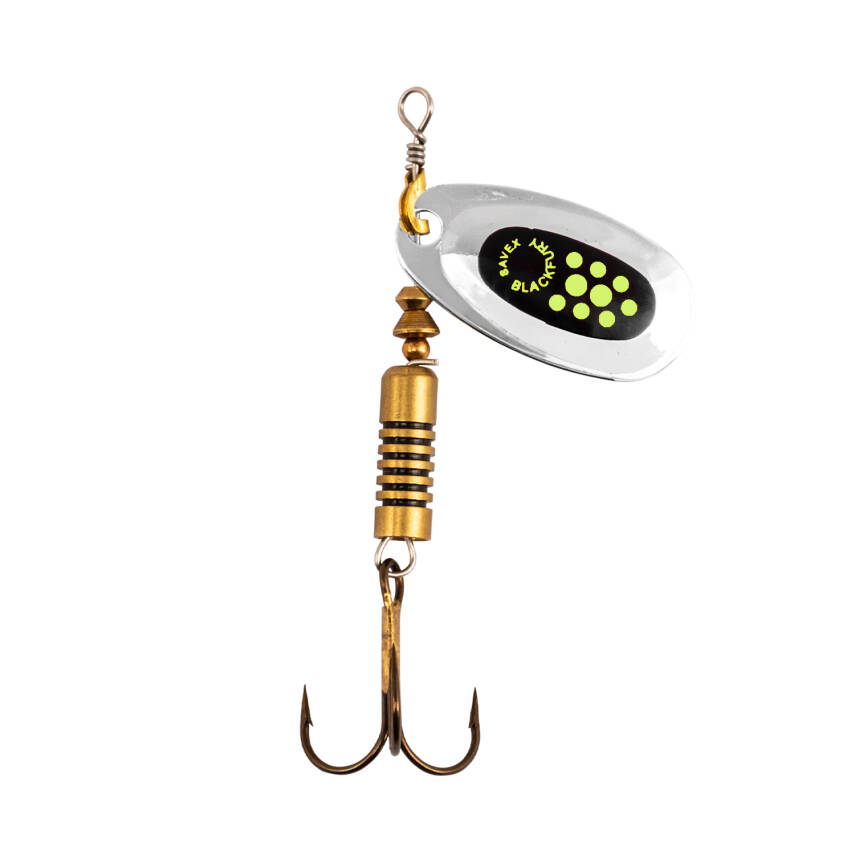 Alabalık Turna Döner Olta Kaşık - Black Fury - Fluo Sarı/Gümüş - No:2 - 2