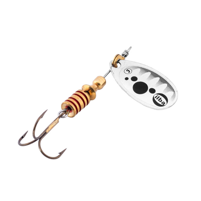 Alabalık Turna Döner Olta Kaşık - Ilba Bubble B20133 - Gümüş/Siyah - No:3 - 1