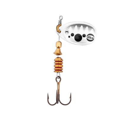 Alabalık Turna Döner Olta Kaşık - Ilba Bubble B20133 - Gümüş/Siyah - No:3 - 2