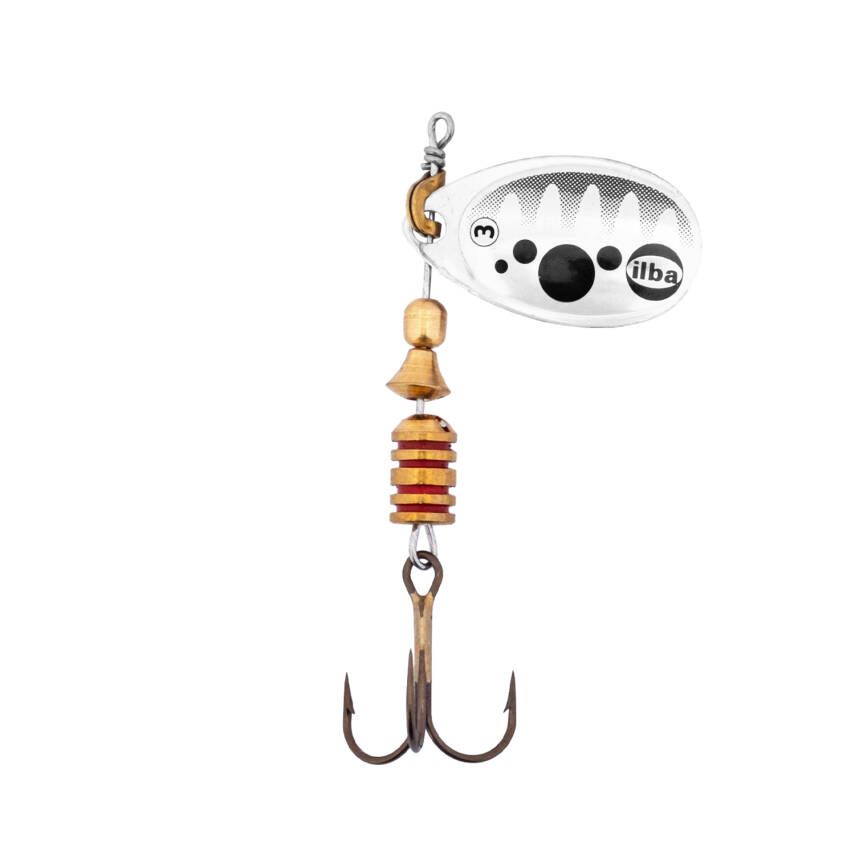 Alabalık Turna Döner Olta Kaşık - Ilba Bubble B20133 - Gümüş/Siyah - No:3 - 2