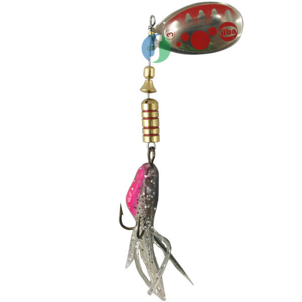 Alabalık Turna Döner Olta Kaşık - Ilba Bubble Yem 390113 - Gümüş/Kırmızı - No:3 - 1
