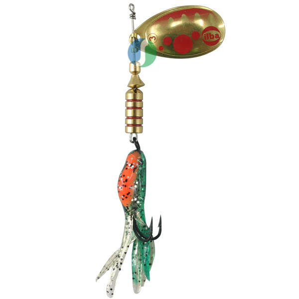 Alabalık Turna Döner Olta Kaşık - Ilba Bubble Yem 390212 - Altın/Kırmızı - No:2 - 1