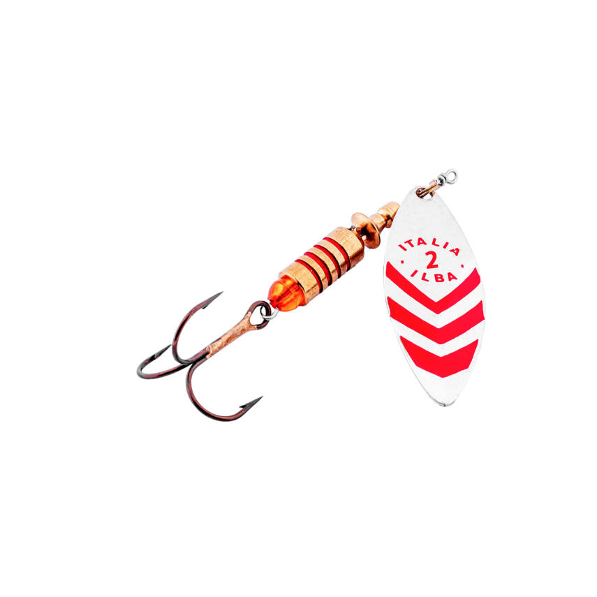 Alabalık Turna Döner Olta Kaşık - Ilba Sergente 60112 - Gümüş/Kırmızı - No:2 - 1