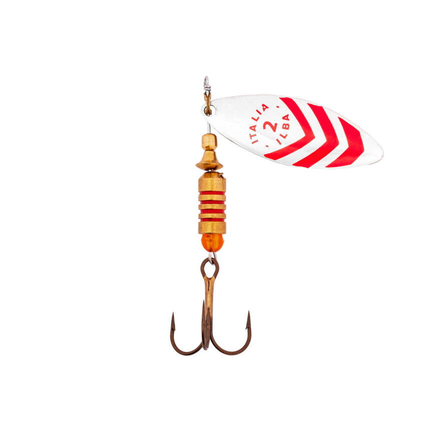 Alabalık Turna Döner Olta Kaşık - Ilba Sergente 60112 - Gümüş/Kırmızı - No:2 - 2