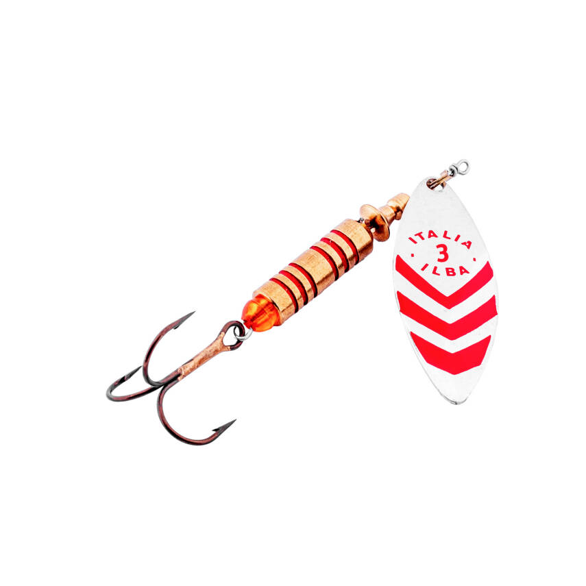 Alabalık Turna Döner Olta Kaşık - Ilba Sergente 60113 - Gümüş/Kırmızı - No:3 - 1