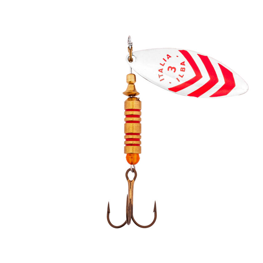 Alabalık Turna Döner Olta Kaşık - Ilba Sergente 60113 - Gümüş/Kırmızı - No:3 - 2