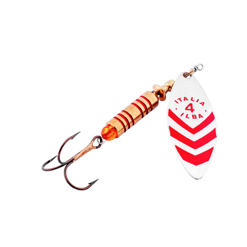 Alabalık Turna Döner Olta Kaşık - Ilba Sergente 60114 - Gümüş/Kırmızı - No:4 - 1