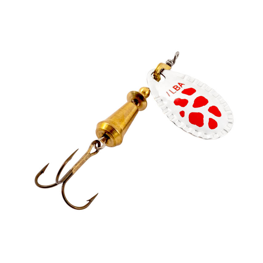 Alabalık Turna Döner Olta Kaşık - Ilba Spark Eco 95AR3 - Gümüş/Kırmızı - No:3 - 1