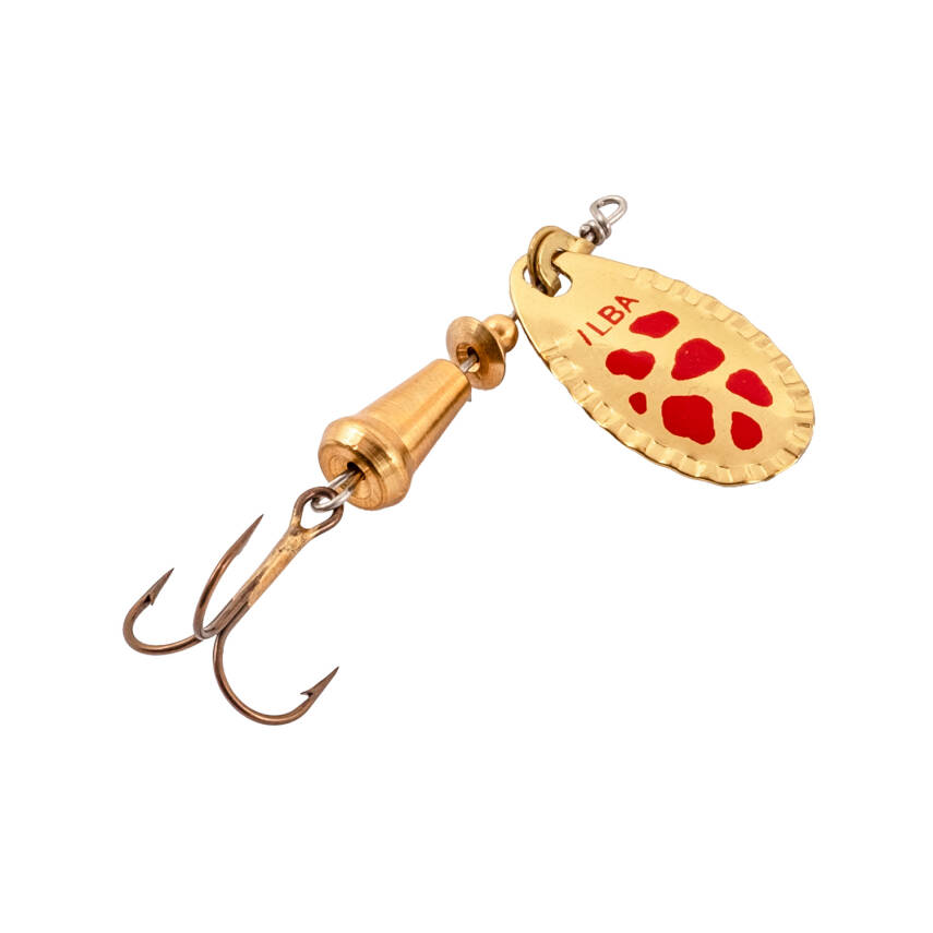 Alabalık Turna Döner Olta Kaşık - Ilba Spark Eco 95OR2 - Altın/Kırmızı - No:2 - 1