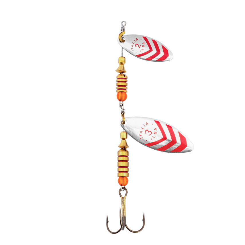 Alabalık Turna Döner Olta Kaşık - Ilba Tandem T66112+3 - Gümüş/Kırmızı - No:2+3 - 2