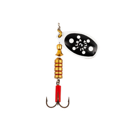 Alabalık Turna Döner Olta Kaşık - Ilba Tondo 28732 - Siyah/Beyaz - No:2 - 2