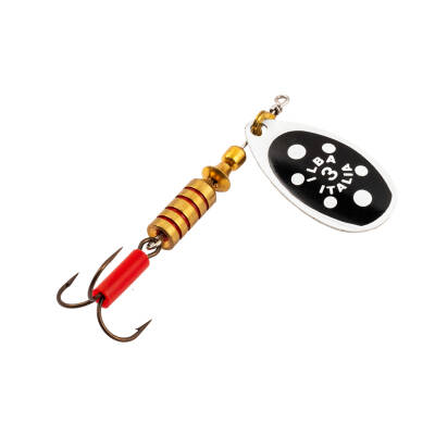 Ilba Tondo 28733 Alabalık Turna Döner Olta Kaşık - Siyah/Beyaz - No:3