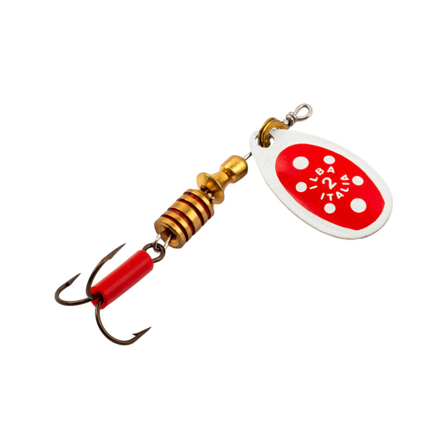 Alabalık Turna Döner Olta Kaşık - Ilba Tondo 28832 - Kırmızı/Beyaz - No:2 - 1