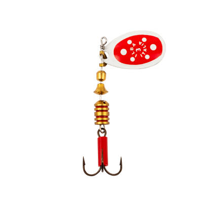 Alabalık Turna Döner Olta Kaşık - Ilba Tondo 28833 - Kırmızı/Beyaz - No:3 - 2