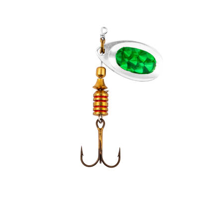 Alabalık Turna Döner Olta Kaşık - Ilba Tondo Alpha 30182 - Gümüş/Yeşil - No:2 - 2