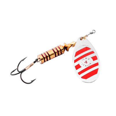 Alabalık Turna Döner Olta Kaşık - Ilba Zebra 21114 - Gümüş/Kırmızı - No:4