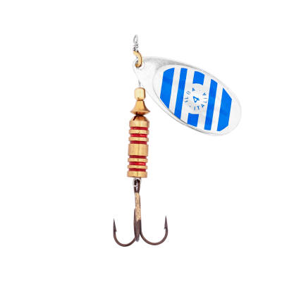 Alabalık Turna Döner Olta Kaşık - Ilba Zebra 21124 - Gümüş/Mavi - No:4 - 2