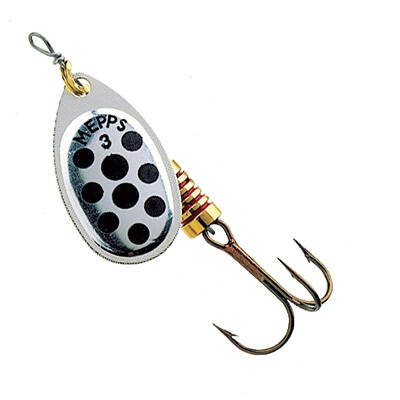 Alabalık Turna Döner Olta Kaşık - Mepps - Aglia Gümüş-Siyah No:3