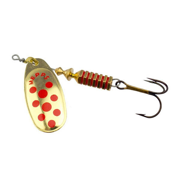Alabalık Turna Döner Olta Kaşık - Mepps - Comet - Altın/Kırmızı Noktalı No:5 - 1