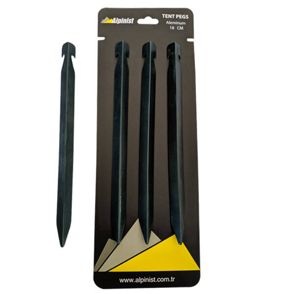 Alpinist Alüminyum 6061 Çadır Kazığı 18 cm Yeşil 4'lü - 1