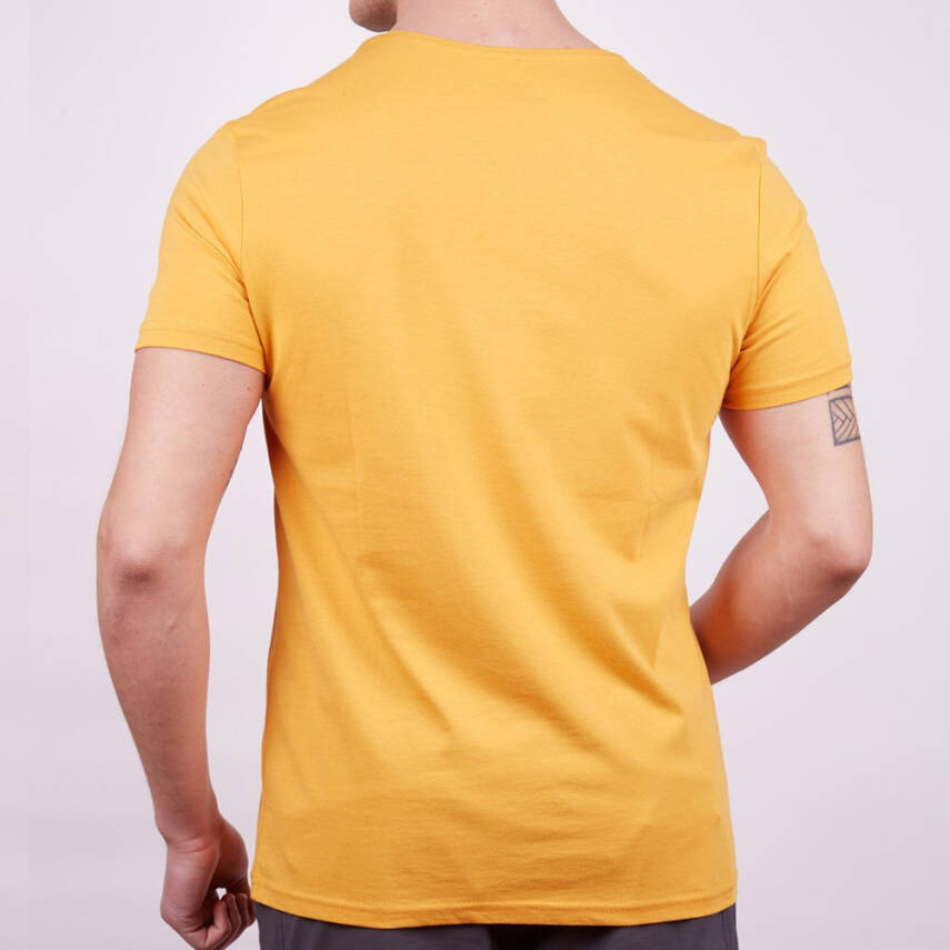 Erkek Tişört - Pamuklu Spor Tişört - Buteo - Hardal (600610) - 3