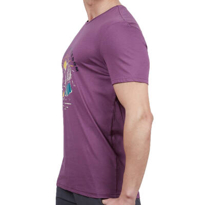 Erkek Tişört - Pamuklu Spor Tişört - Tairus - Mürdüm - 2