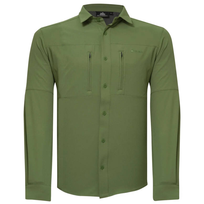 Alpinist Tegus Uzun Kollu Erkek Gömlek - Açık Yeşil ile Özgürlüğün Tadını Çıkarın - 1